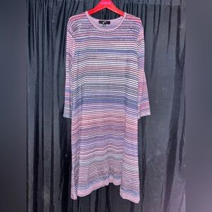 NWT. GNW Multicolor Striped Long Sleeve knit Dress